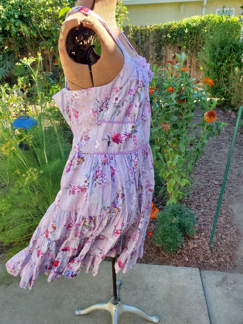 Kitrem D'Amour Lilac Floral Tiered Sundress for with Ruffle Trim - Picture 7 of 8